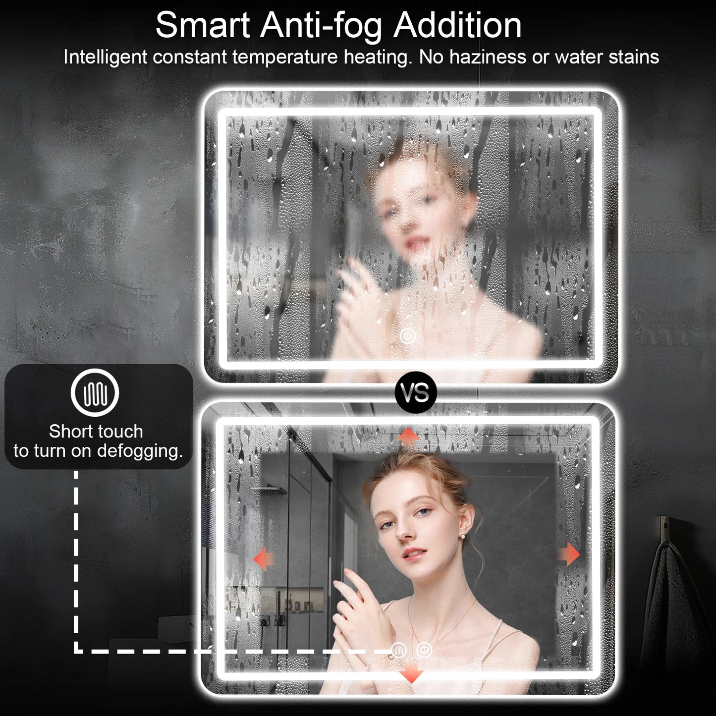 MYGIIVOVO LED Fogless Demister Vanity Mirror With Backlit Lights
