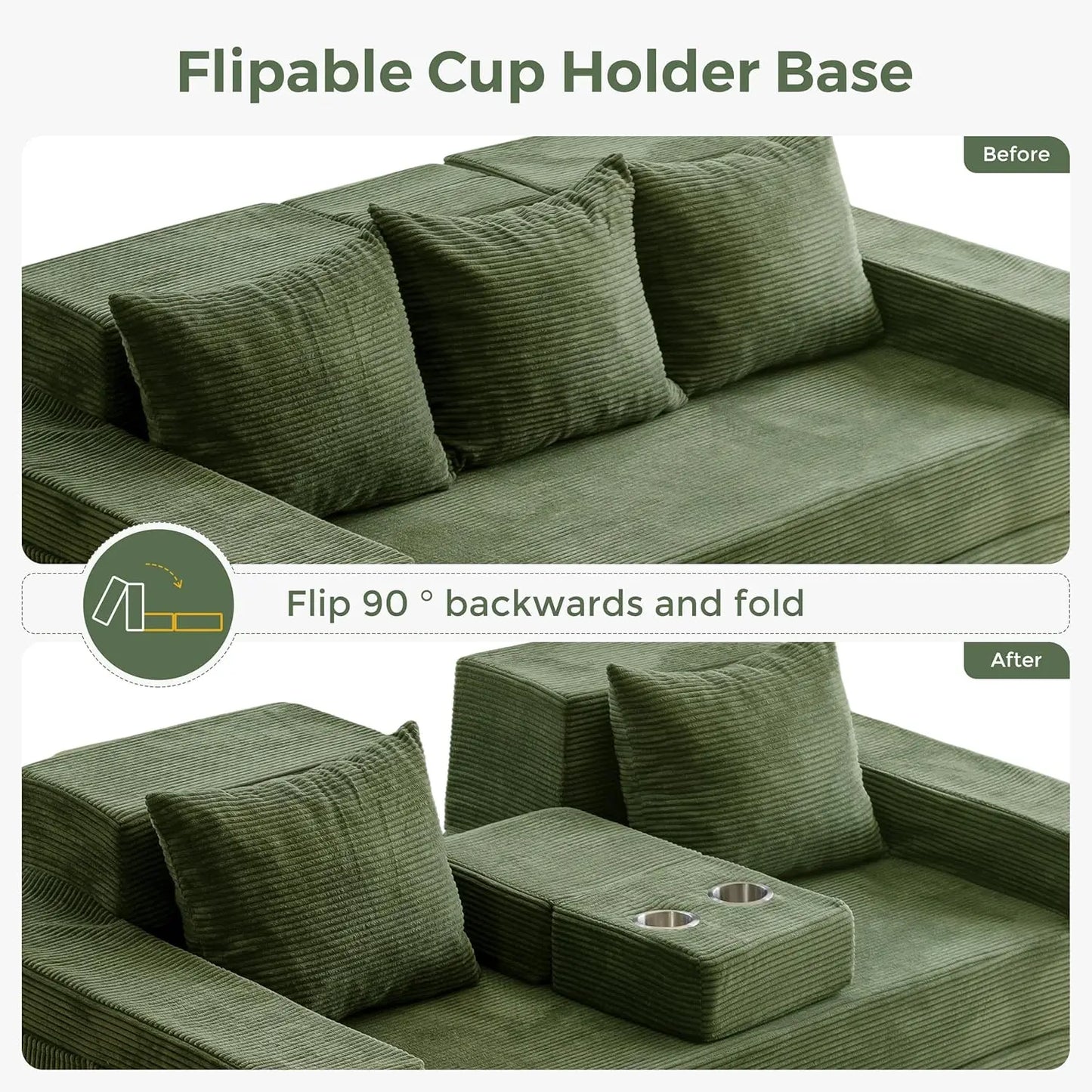 HUANZHUANG Convertible Sofa Bed 4 in 1 Modern Living Room