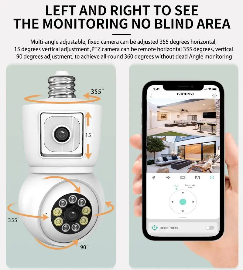 SECUEYE 8MP WiFi 4K Dual Lens Security Camera Auto Tracking