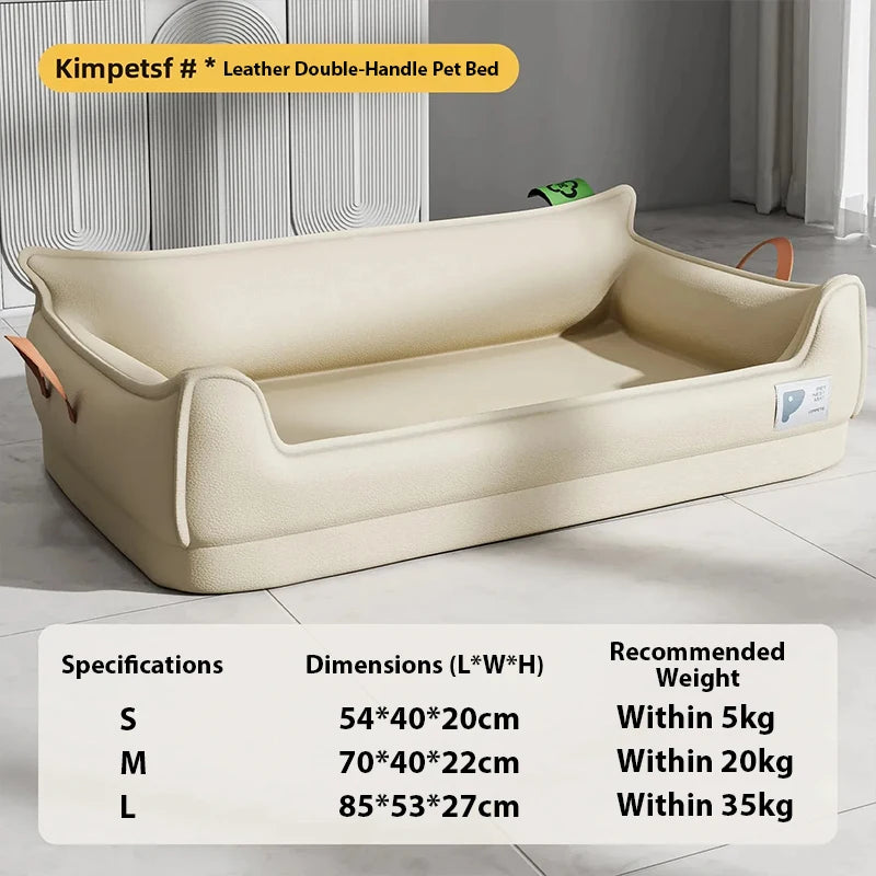 VOFORD Waterproof Orthopedic Leather Dog Bed Sofa With Detachable Rectangle