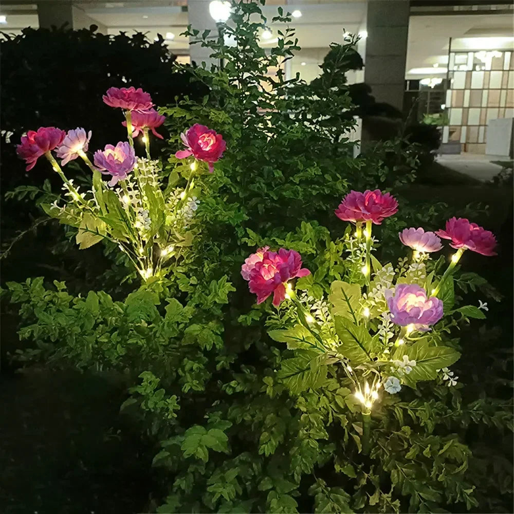 PNMNON Solar Garden Light Snow Lotus Flower Lamp For Yard