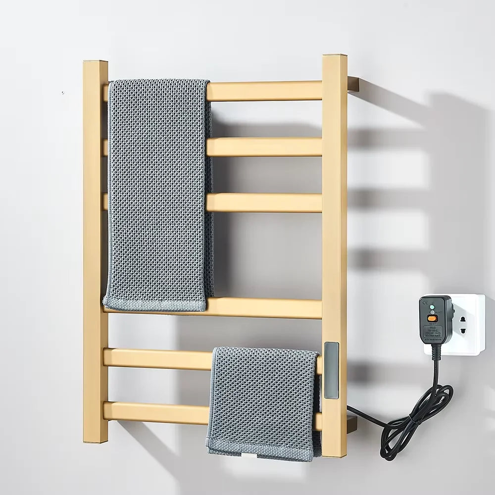 Electric Towel Dryer Black/White Bathroom Electric Rack Digital Display Temperature Time Control Towel Warmer Rail