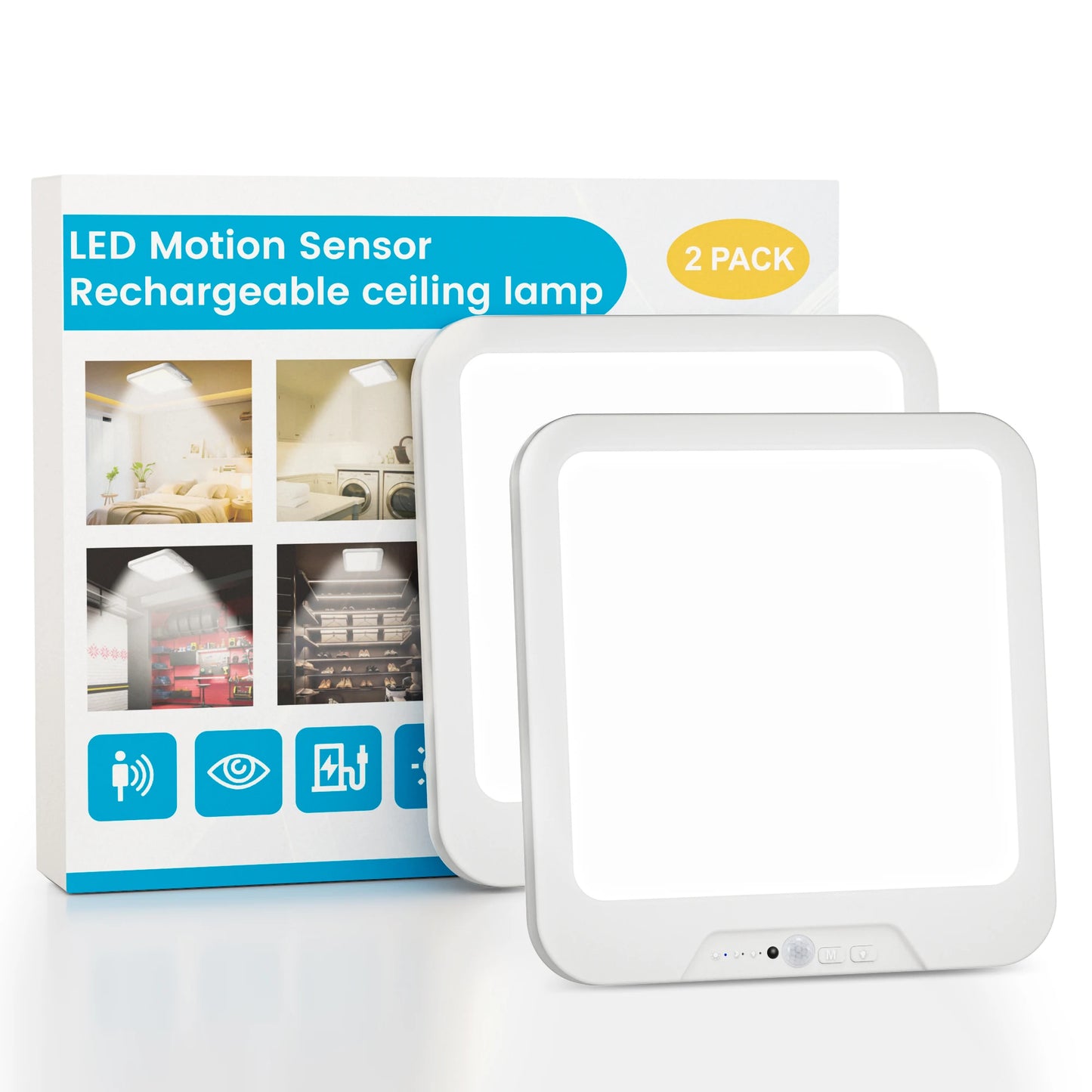 Aiopp Modern Motion Sensor LED Ceiling Light Cordless Magnetic Mount