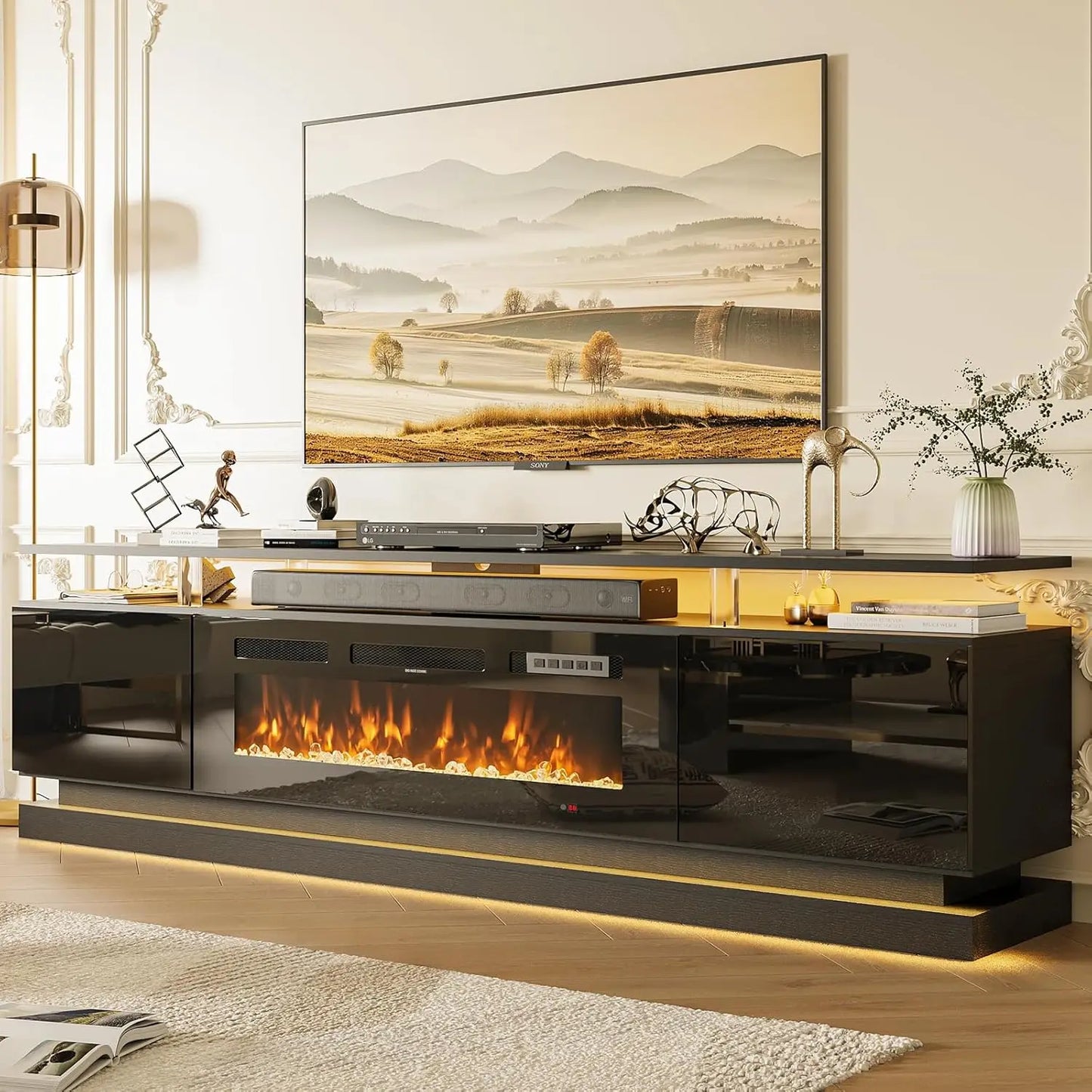 Modern Fireplace TV Stand Media Console For Televisions