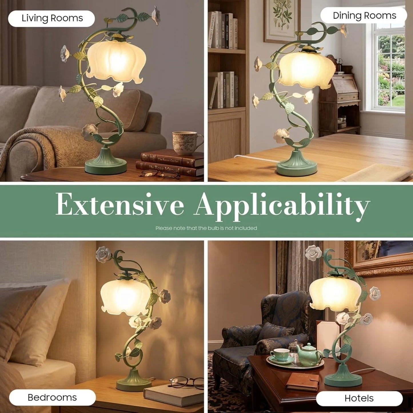 Modern Flower Glass Table Lamp For Bedroom And Living Room