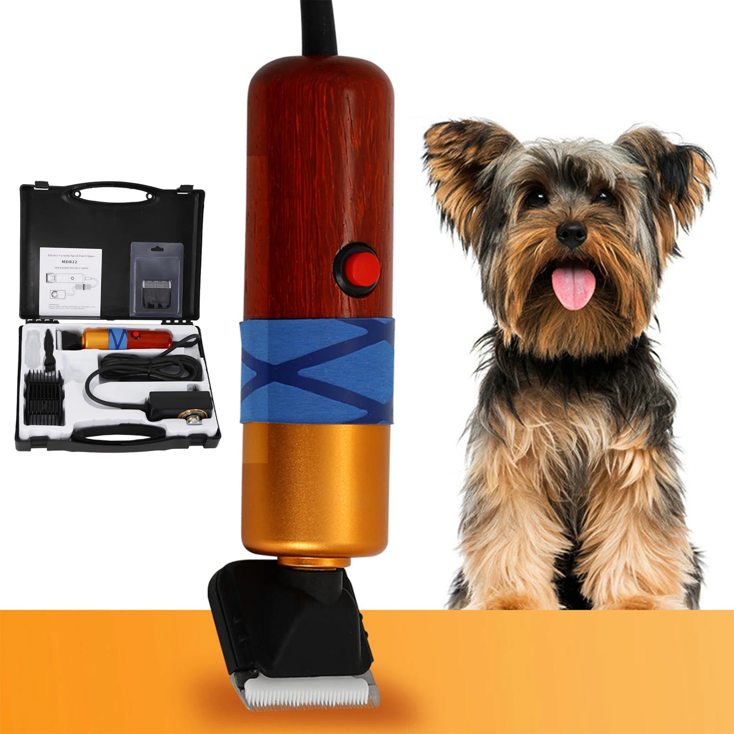 Pet Hair Clipper Low Noise Electric Variable Speed Professional Grooming