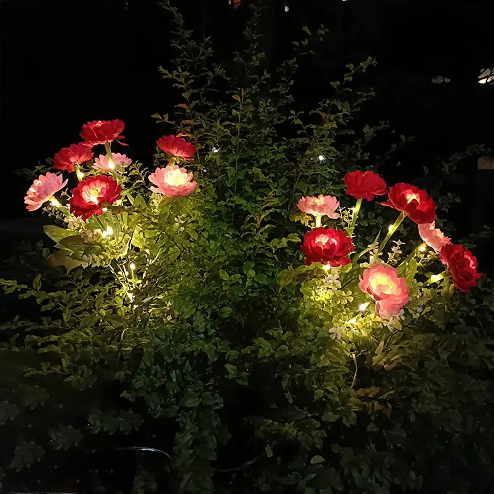 PNMNON Solar Garden Light Snow Lotus Flower Lamp For Yard