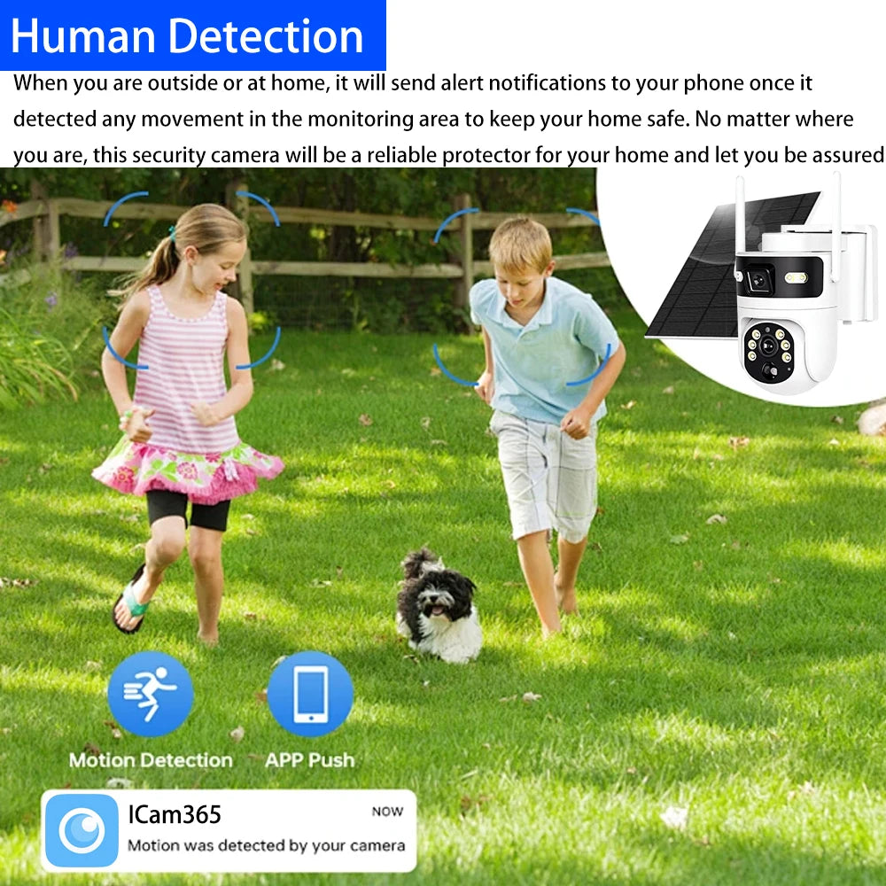 MvpSecam 8MP 4K 4G Solar PTZ IP OutdoorVideoCamera Dual Lens