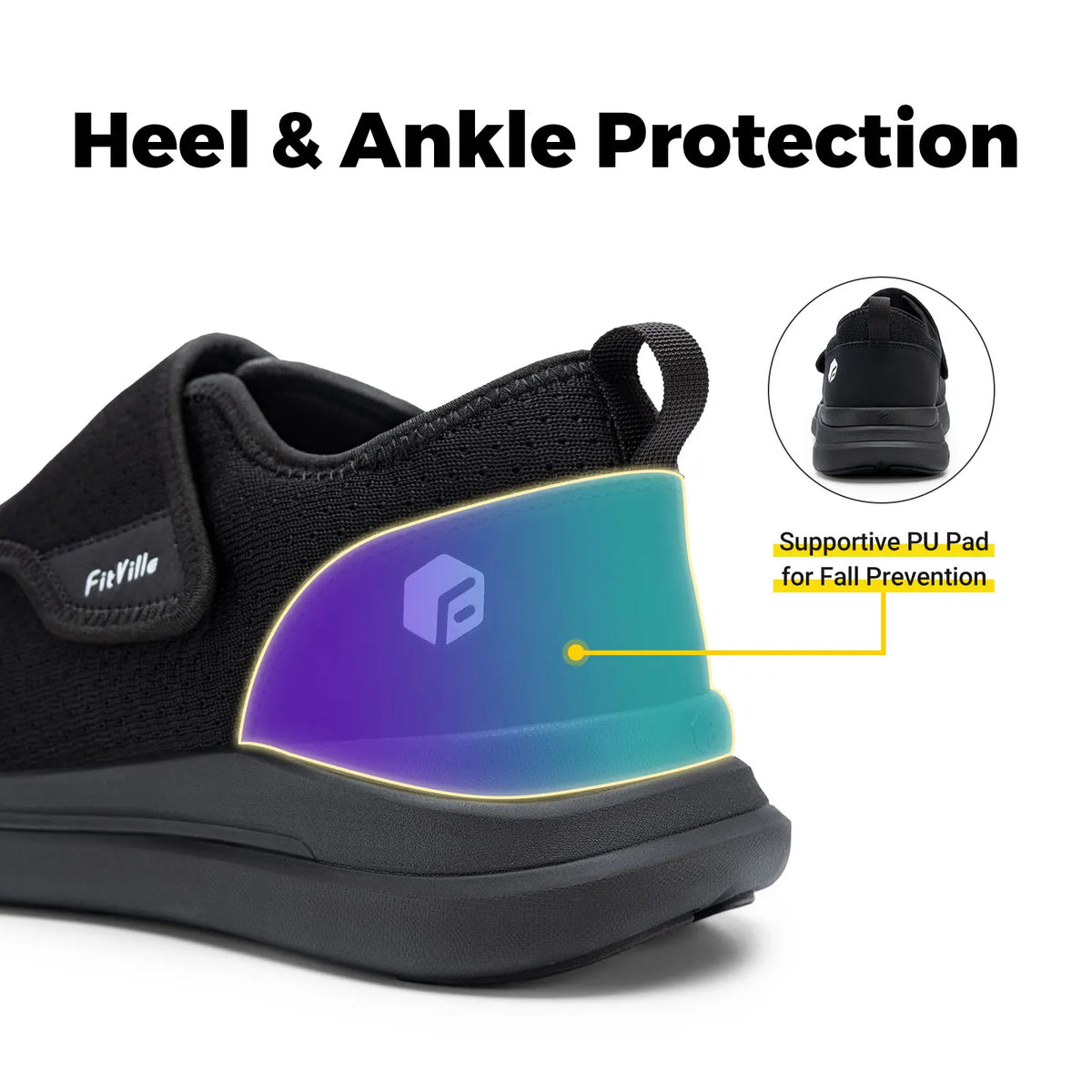 FitVille Men's Extra Wide Diabetic Orthopedic Walking Shoes Adjustable Fit