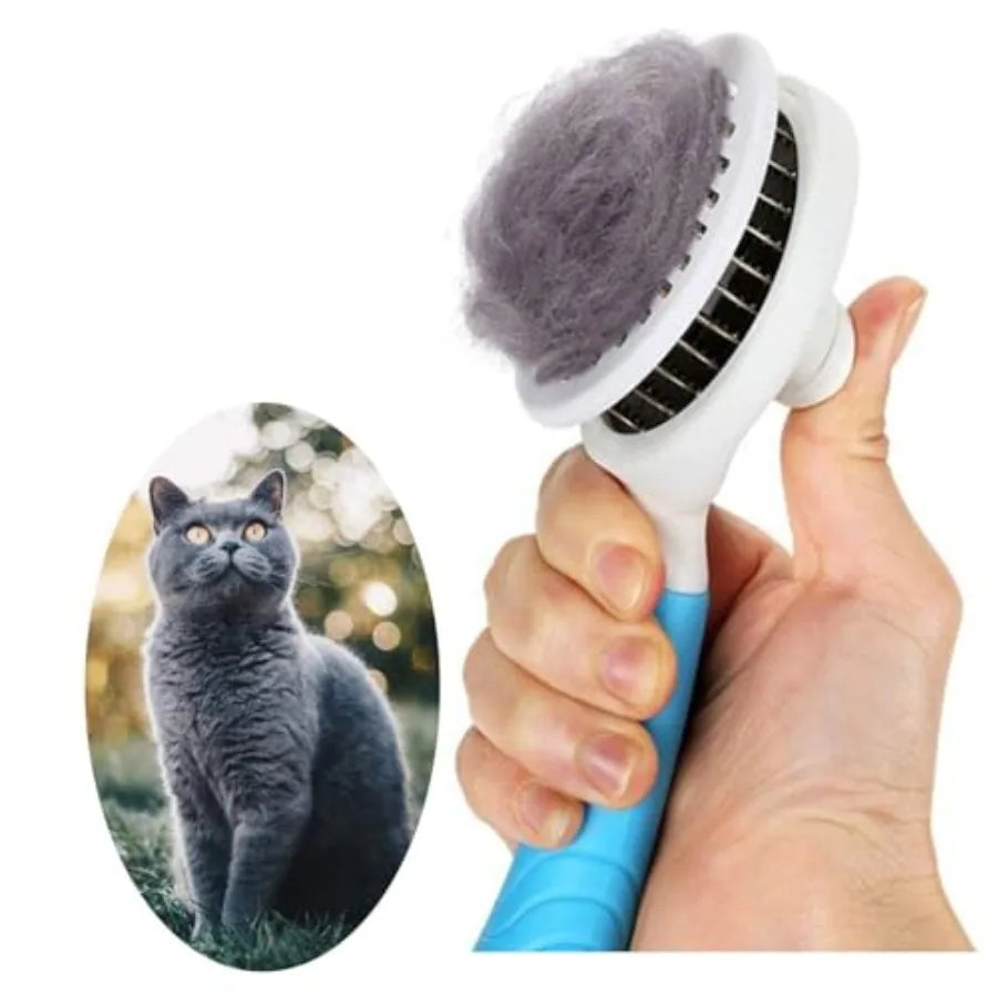 Self Cleaning Slicker Brush - Cat Brush Skin-Friendly Deshedding Grooming Massaging Tool for Long and Short Haired Pets, Cat Ha