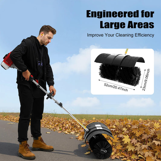 Gas Powered Walk Behind Sweeper Multi Surface Clean For Driveways