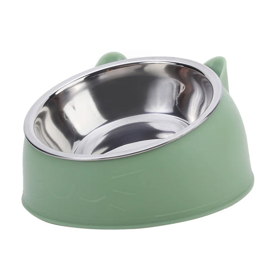 Inclined Cat Bowl Set Stainless Steel Feeding Bowls For Pets