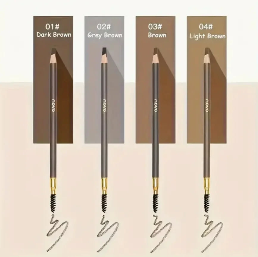Waterproof Eyebrow Pencils Dual Ended With Spoolie Brush Smudge Proof
