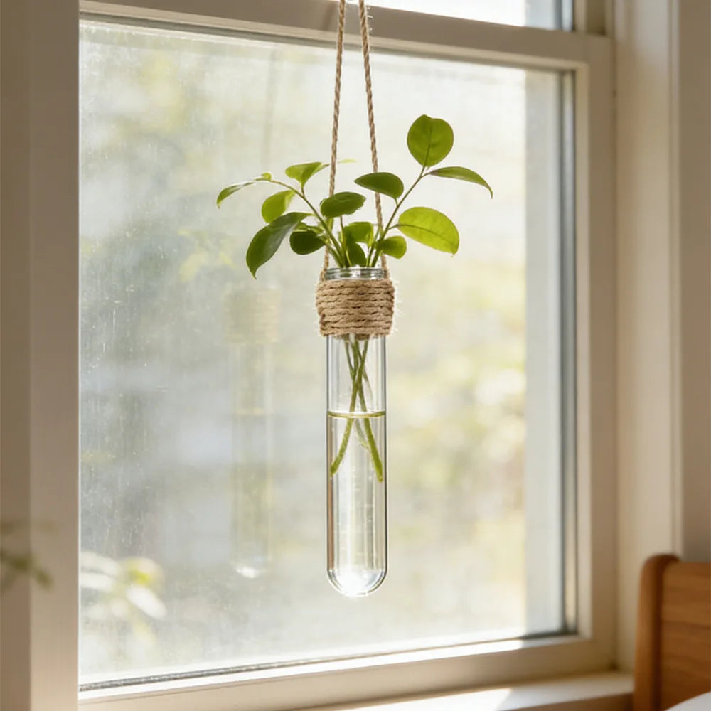 Hydroponic Flower Vase Wall-Mounted Test-Tube Holder Decor