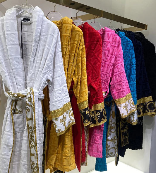 Cotton Luxury Bathrobe Unisex Sleepwear Hotel Style Lounge Robe