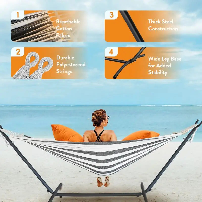 GYROOR Adjustable Stand Hammock With 600 Lb Capacity Storage Bag