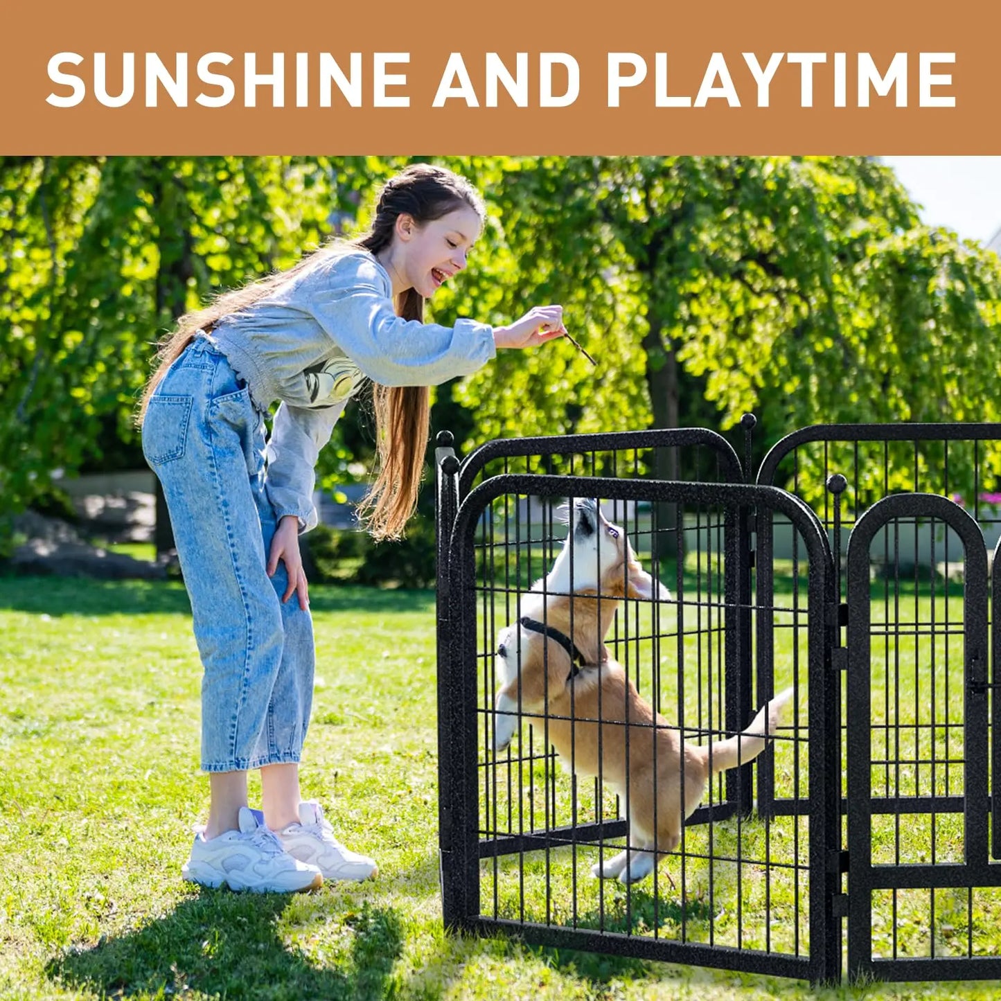 Studyset Dog Exercise Pen Indoor Outdoor Portable Metal