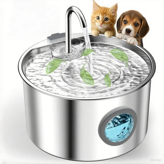 OPETH Stainless Steel Cat Water Fountain With Replaceable Filters