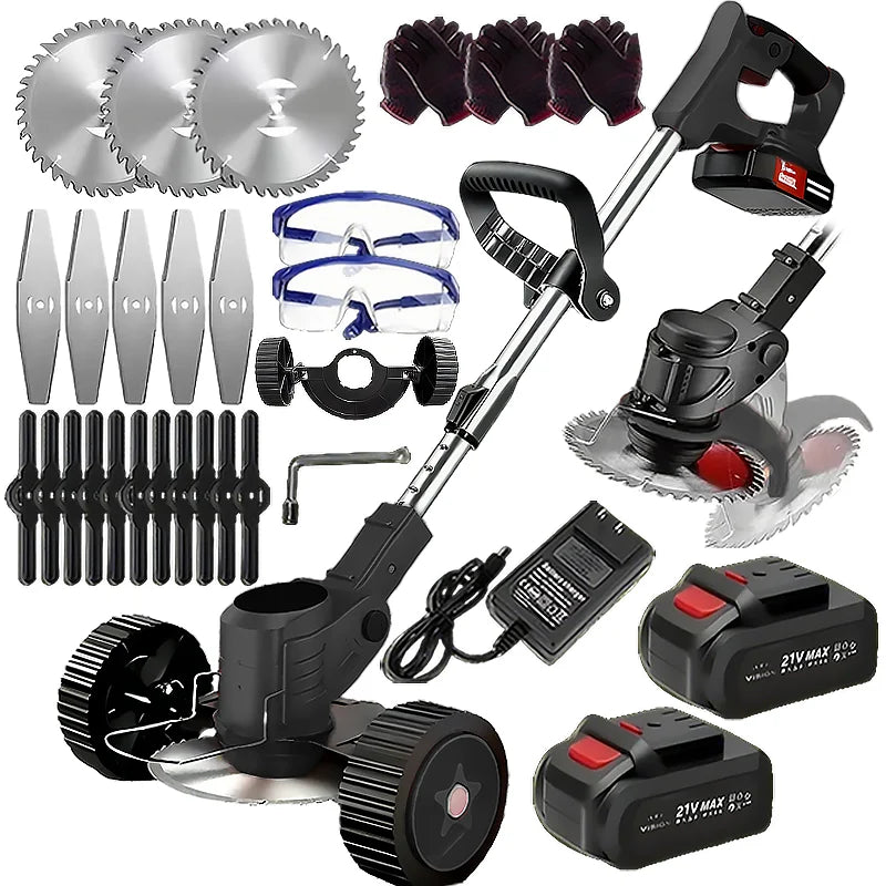 Wireless Portable Weed Trimmer With Dual Batteries For Lawn Care