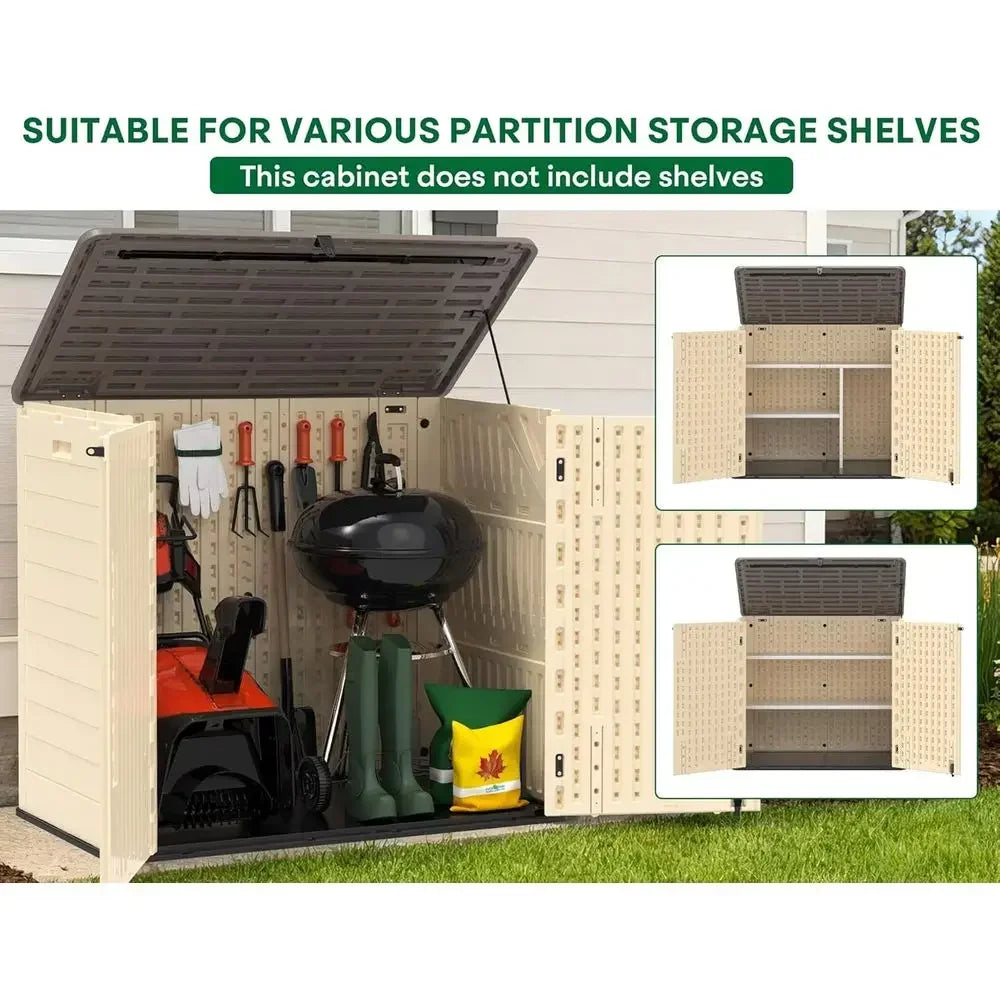 Weather-Resistant Outdoor Storage Shed For Lawn Mowers And Tools
