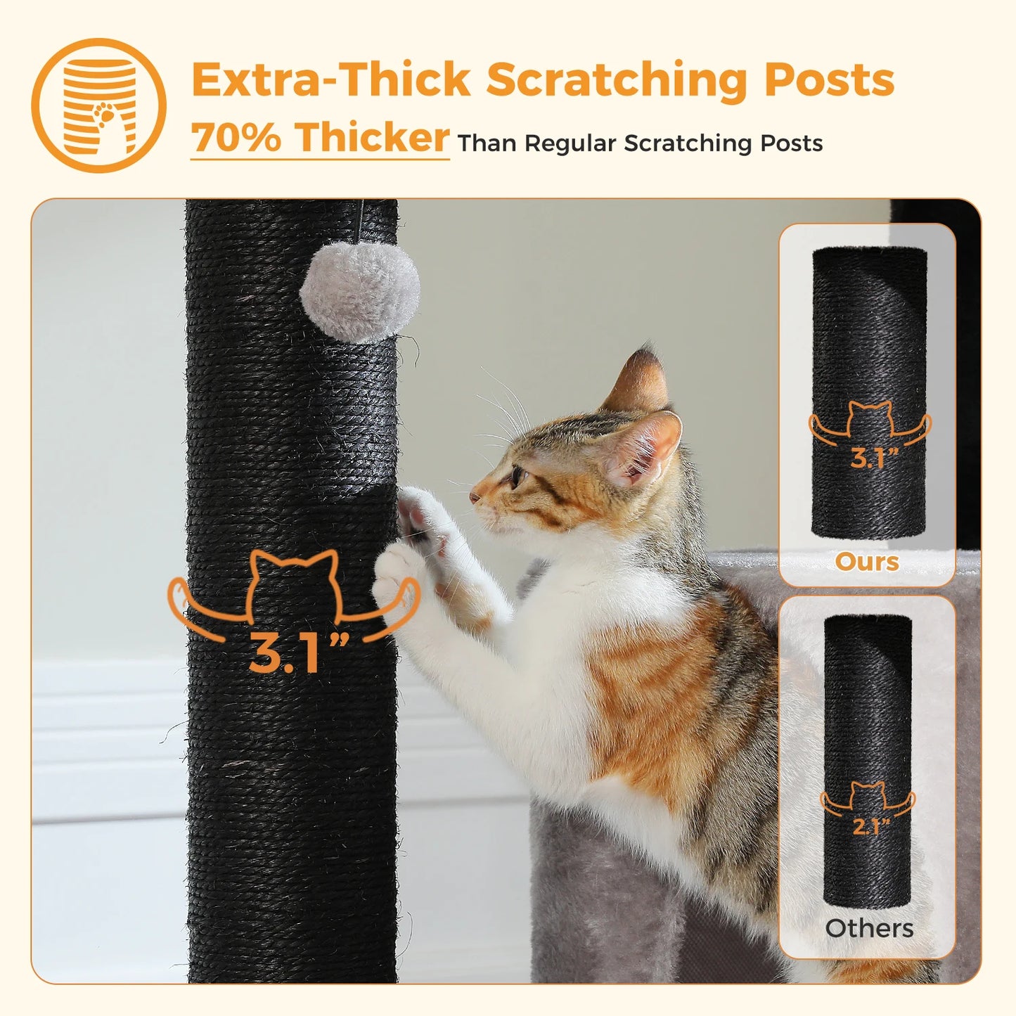 PAWZ Road Cat Tree With Scratching Posts And Hammock