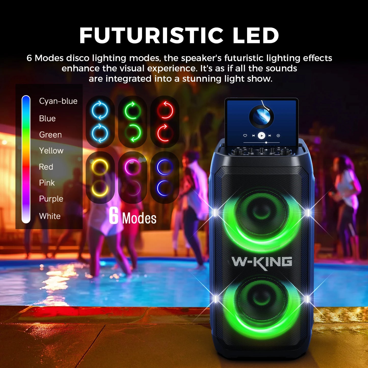 W-King T12 Portable Bluetooth Speaker With 370W Pro Sound