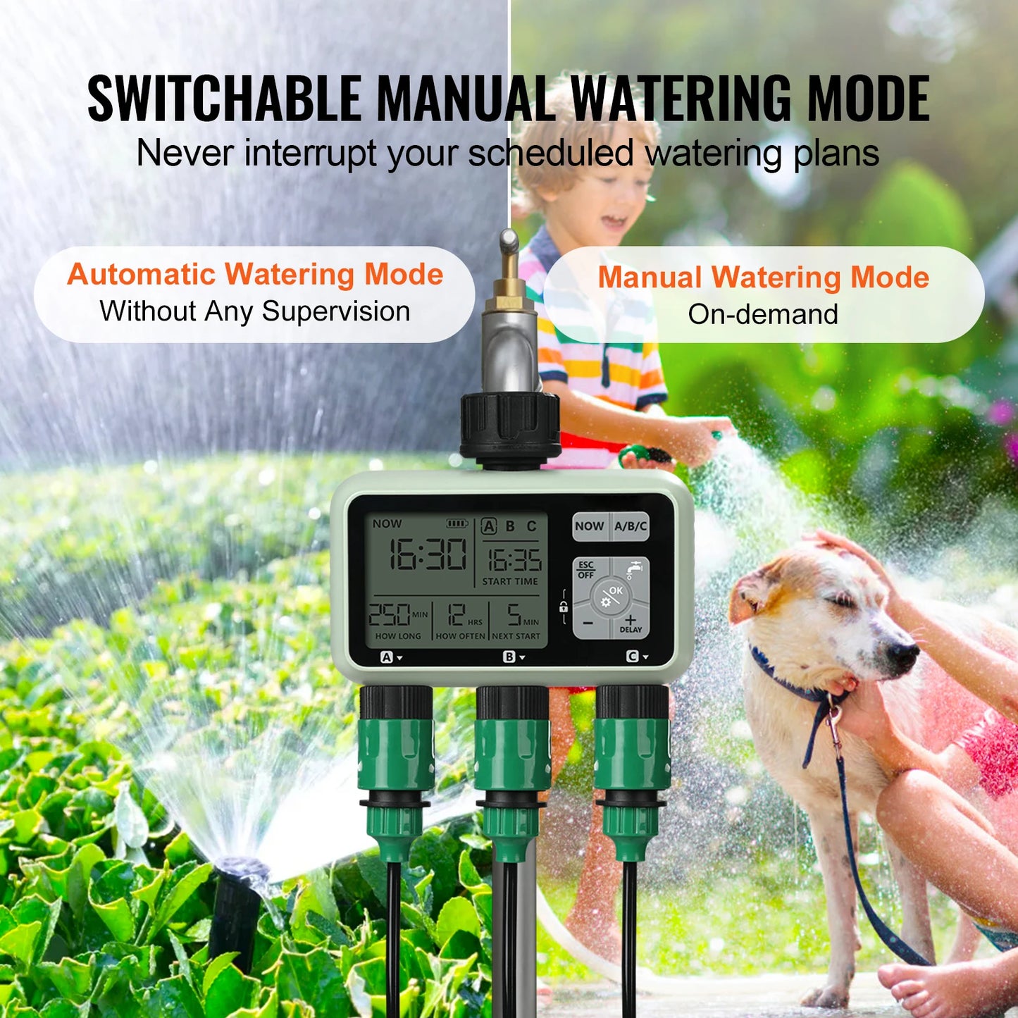 SucceBuy Water Timer 3 Independent Watering Zones With LCD Display
