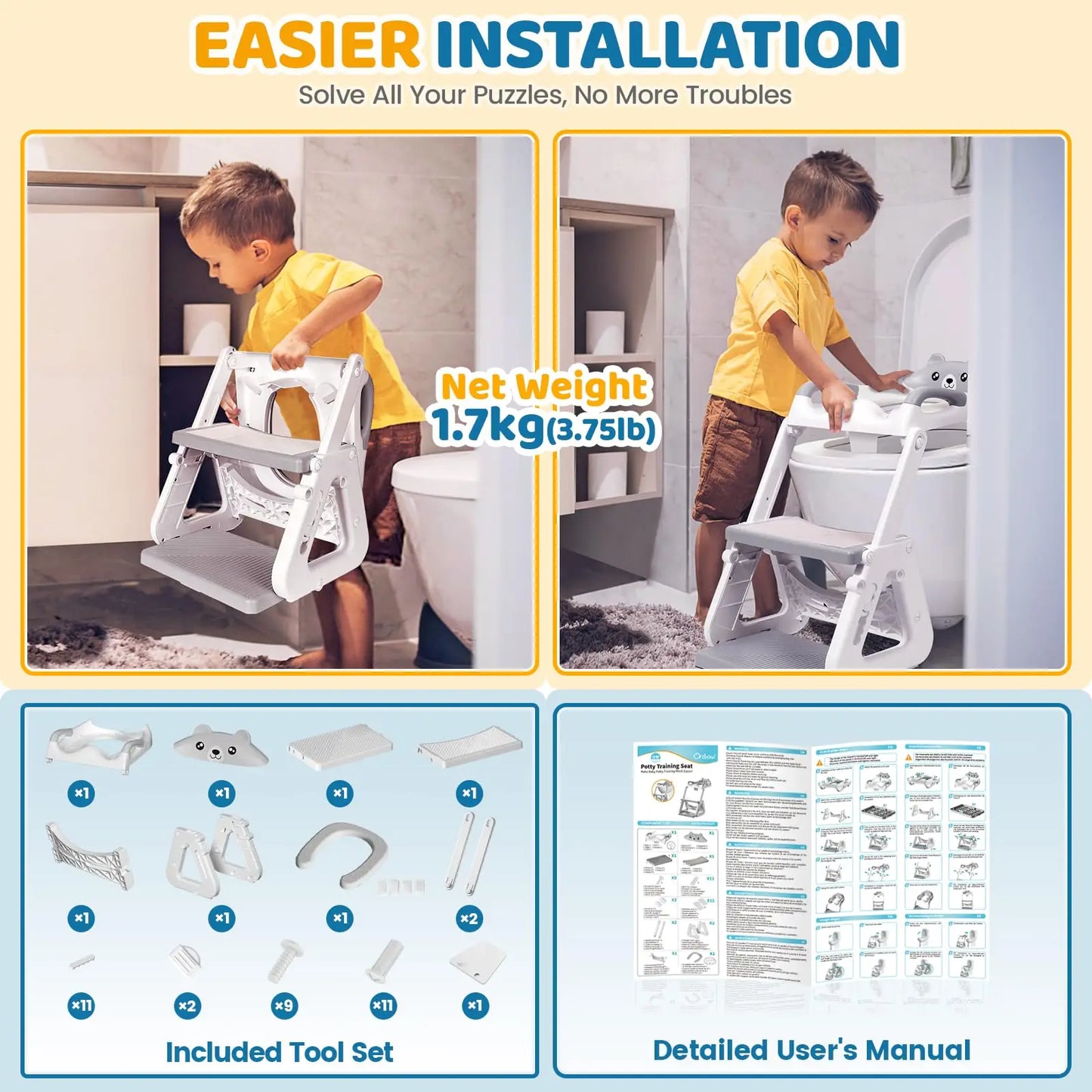 2-In-1 Potty Training Seat With Step Stool And Splash Guard