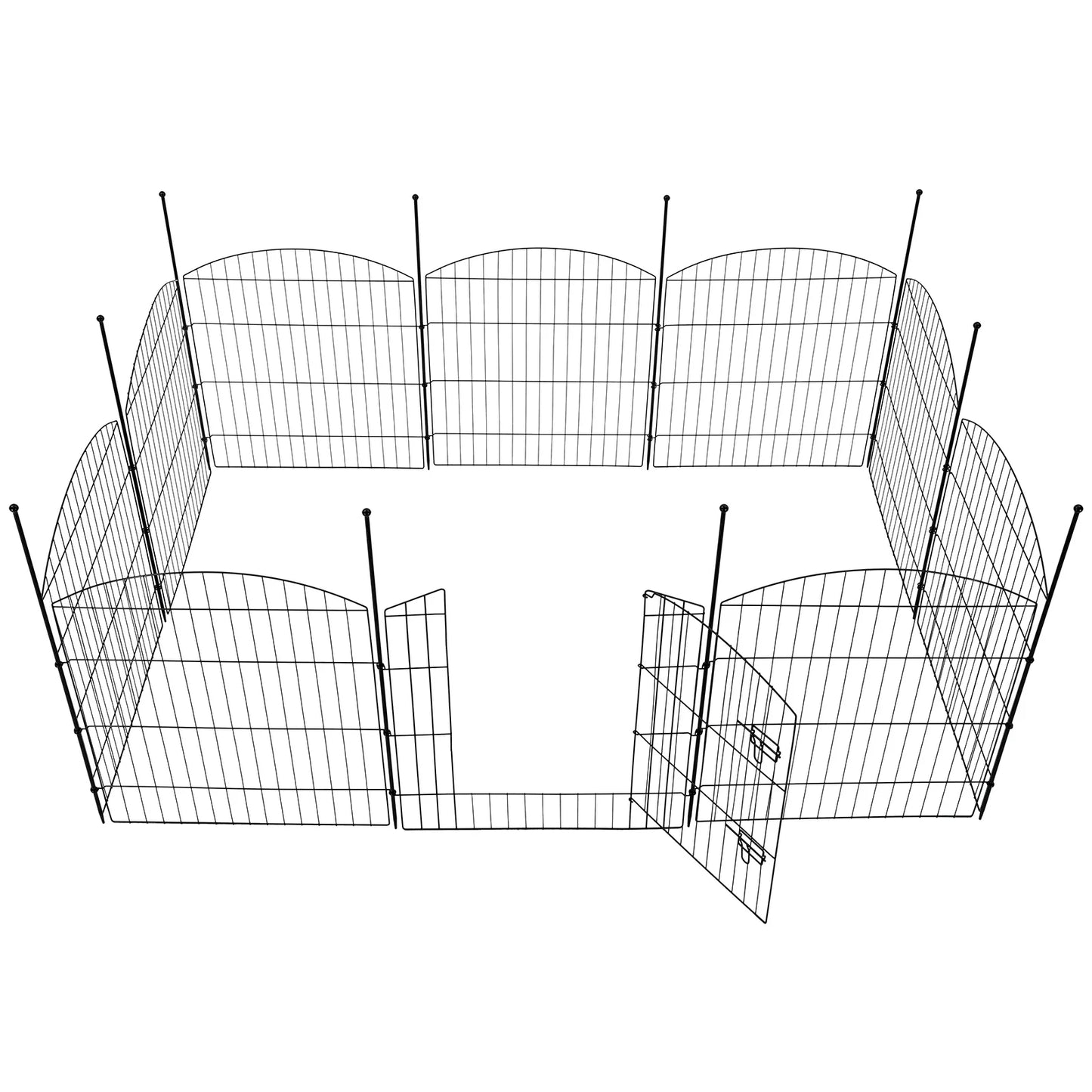 No Dig Decorative Garden Fence With Gate Nine Panels