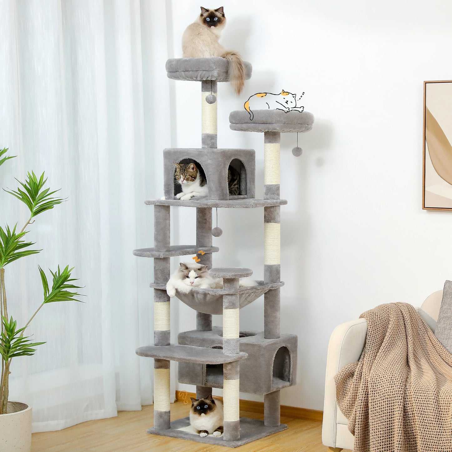 PAWZ Road Durable Cat Tree And Tower For Indoor Cats