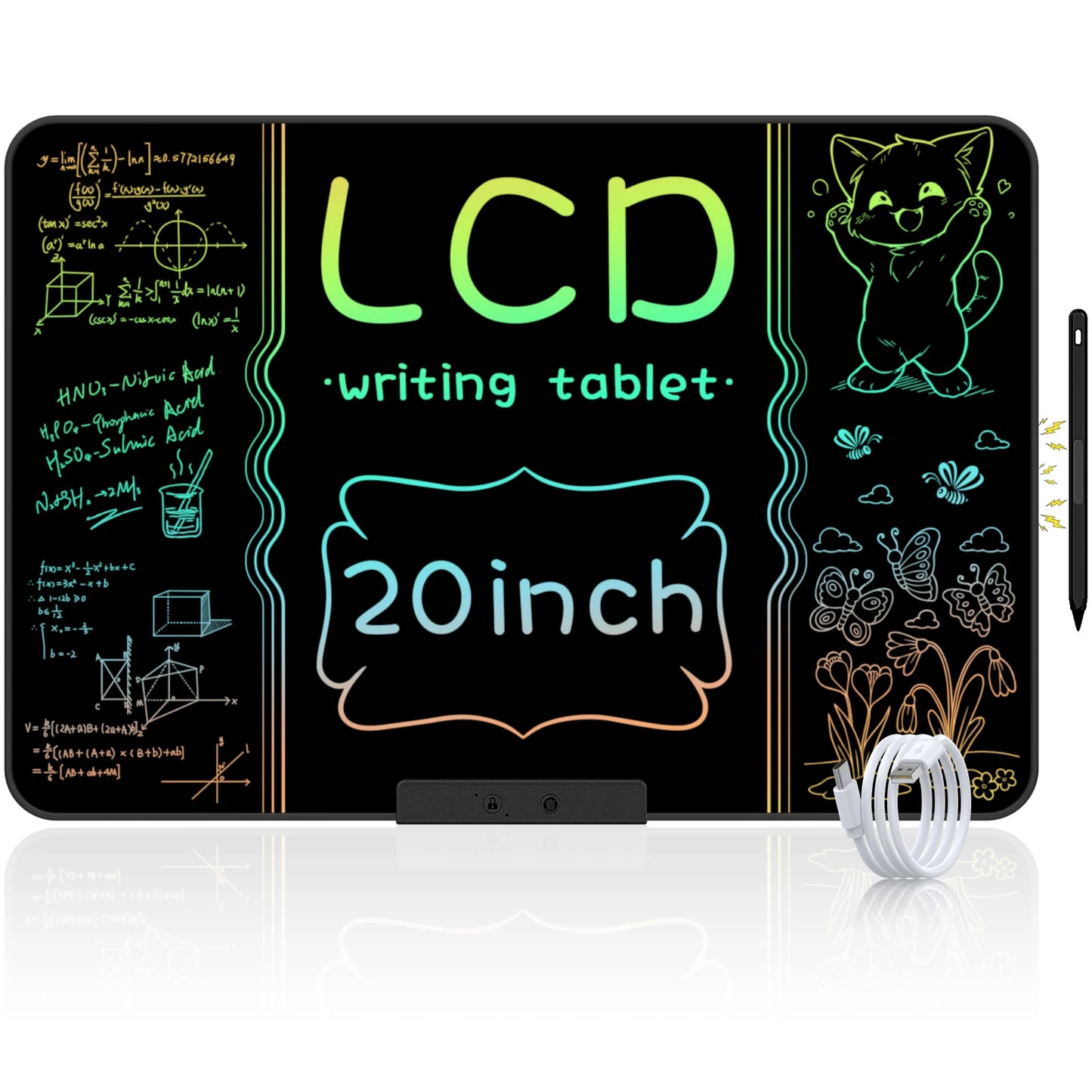 32 Inch/20 Inch Rechargeable LCD Writing Tablet, Huge Size Drawing Tablet Doodle Board with Eye-Care Colorful Screen For Kid Toy