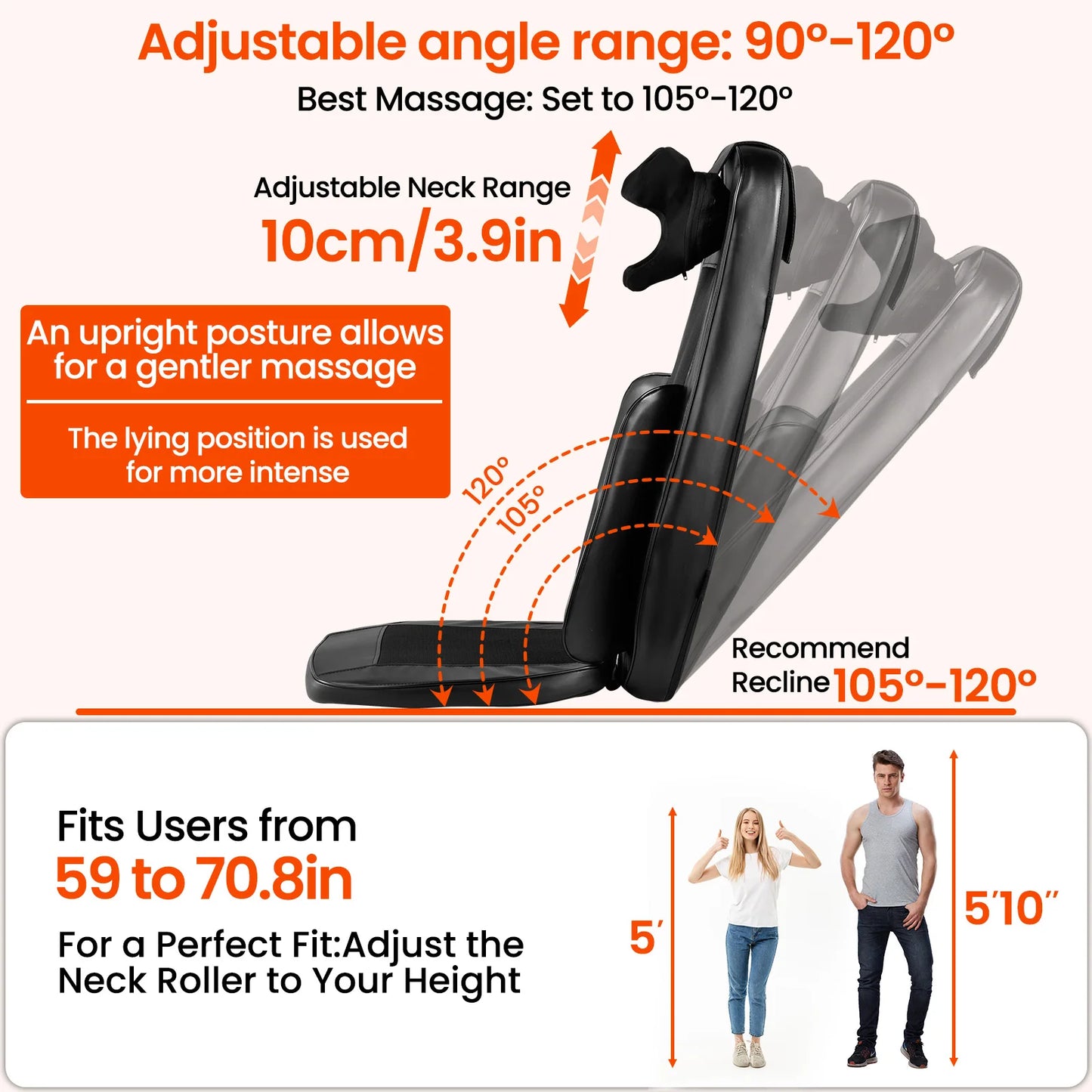 Chair Massager Pad With Remote Control Adjustable Intensity And Heat