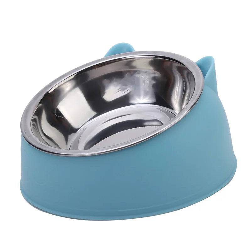 Inclined Cat Bowl Set Stainless Steel Feeding Bowls For Pets