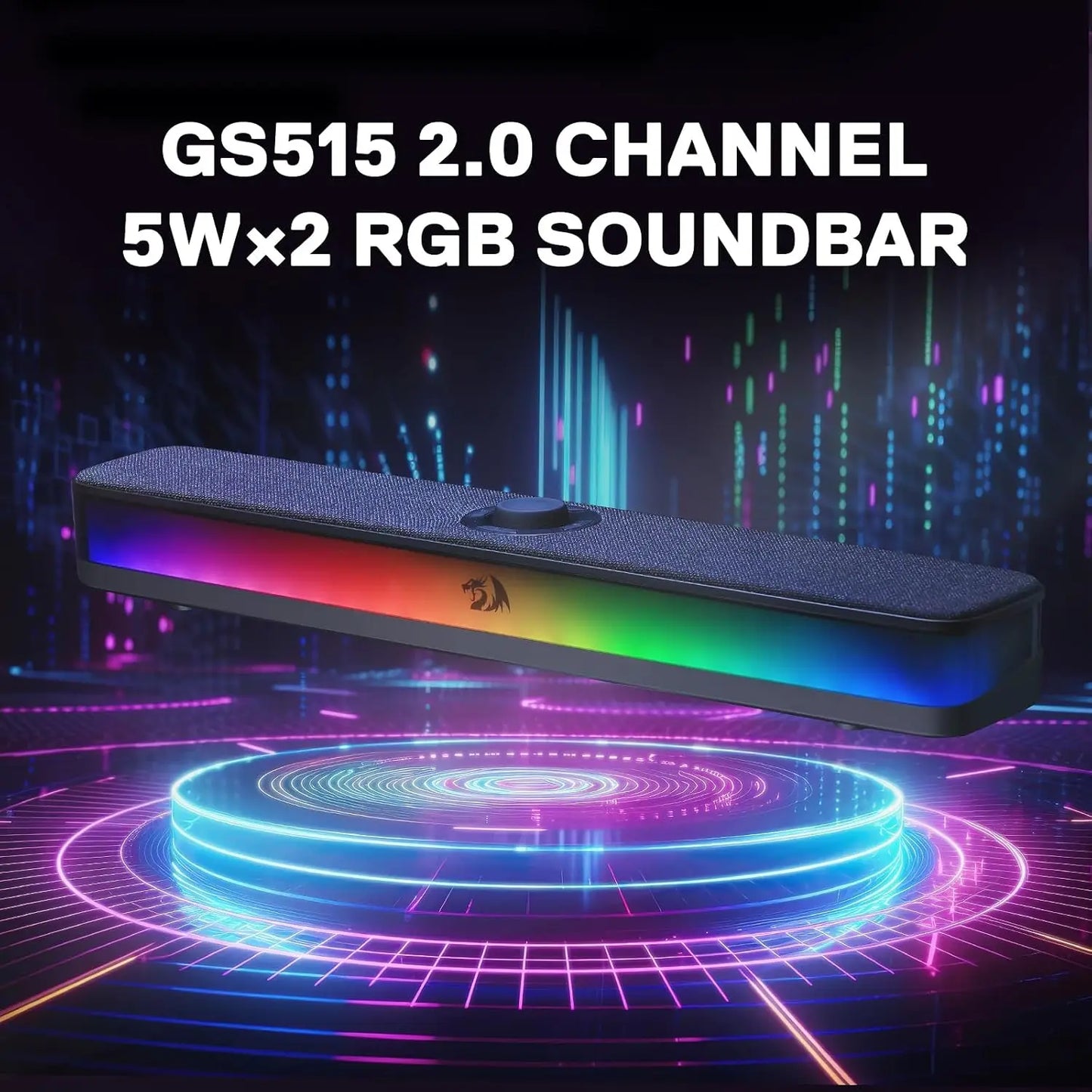 Redragon GS515 RGB Desktop Soundbar 2.0 Speaker System