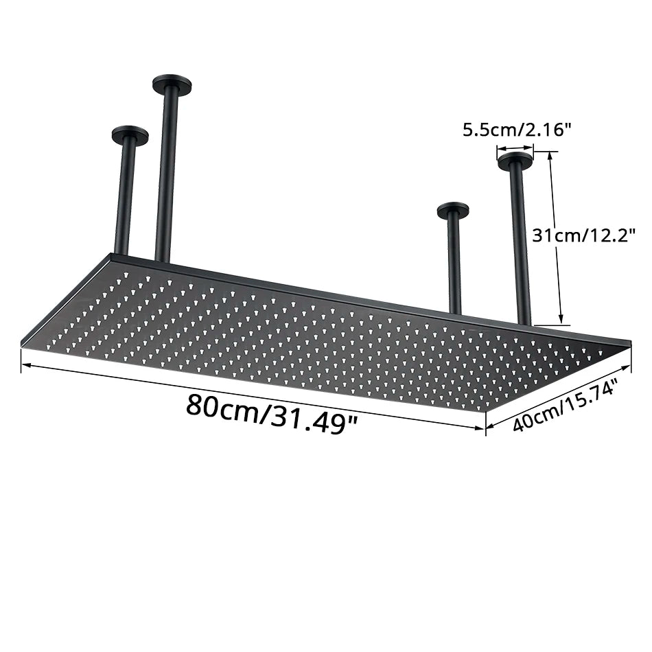 Shinesia LED Rainfall Shower System Ceiling Mounted