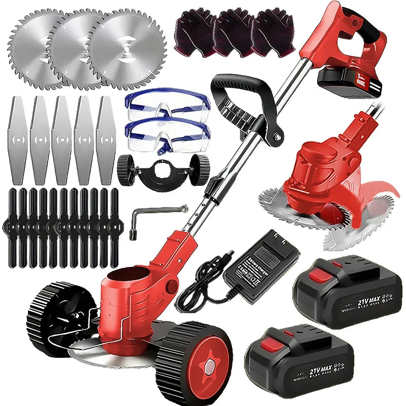 Wireless Portable Weed Trimmer With Dual Batteries For Lawn Care