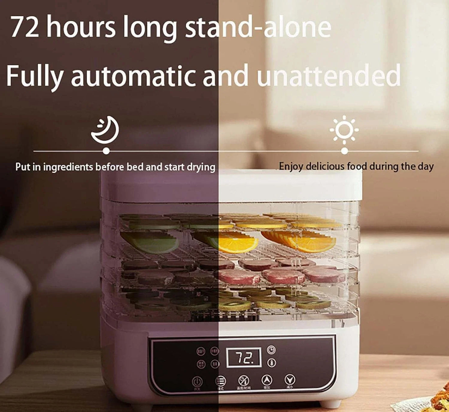 5-Layer Food Dehydrator For Fruit And Vegetables Adjustable Temperature