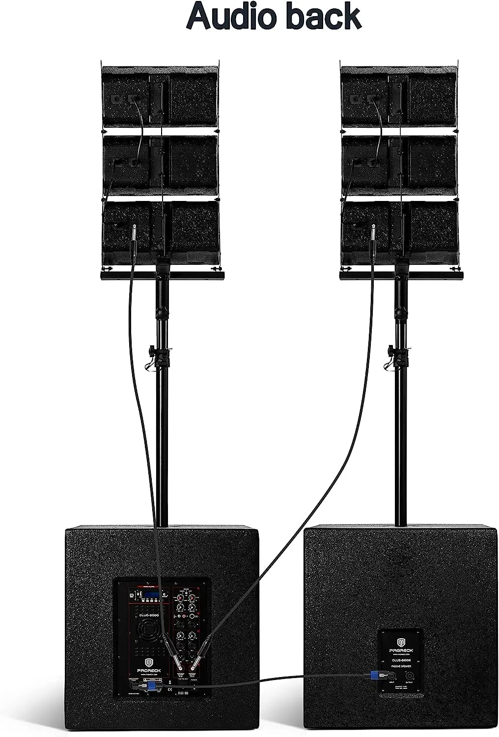 PRORECK 18 Inch 8000W PMPO Bluetooth PA Speaker System With Subwoofers