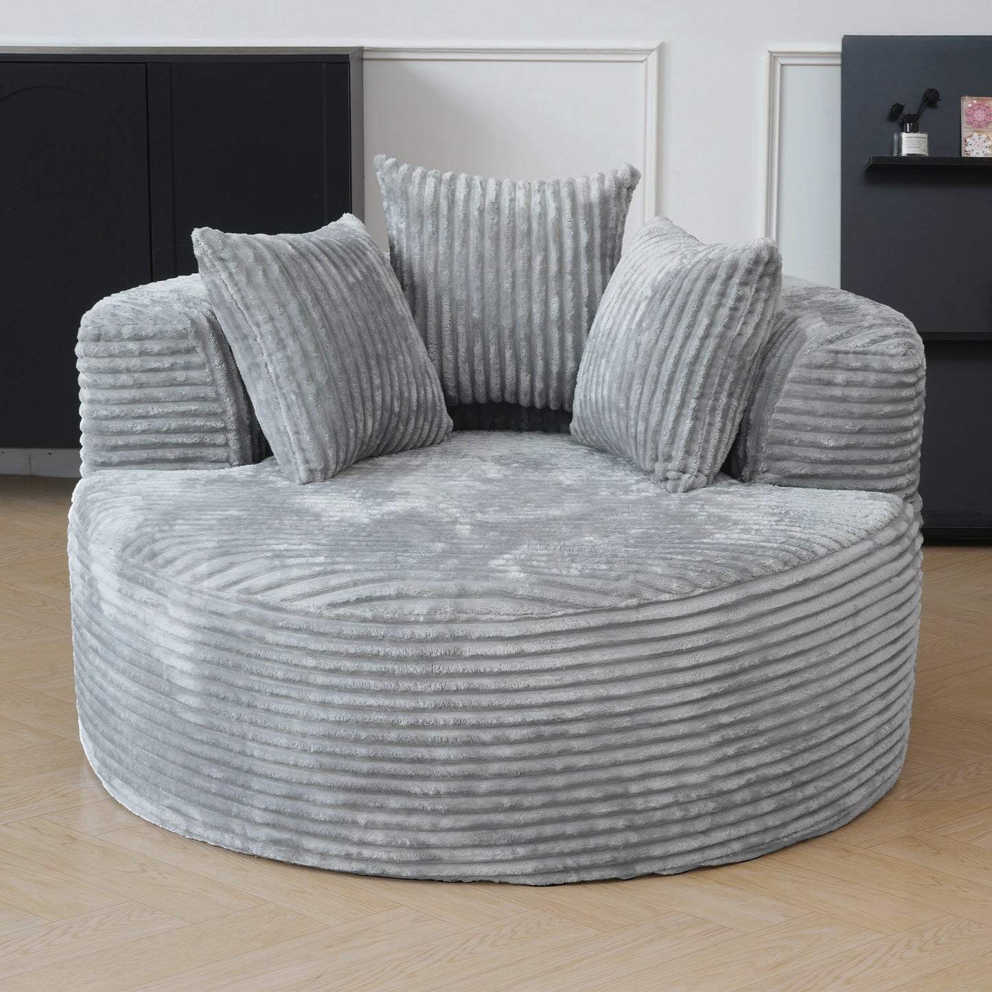 Sdorens Cloud Round Chair Lounge Sofa Bed With Plush Fur