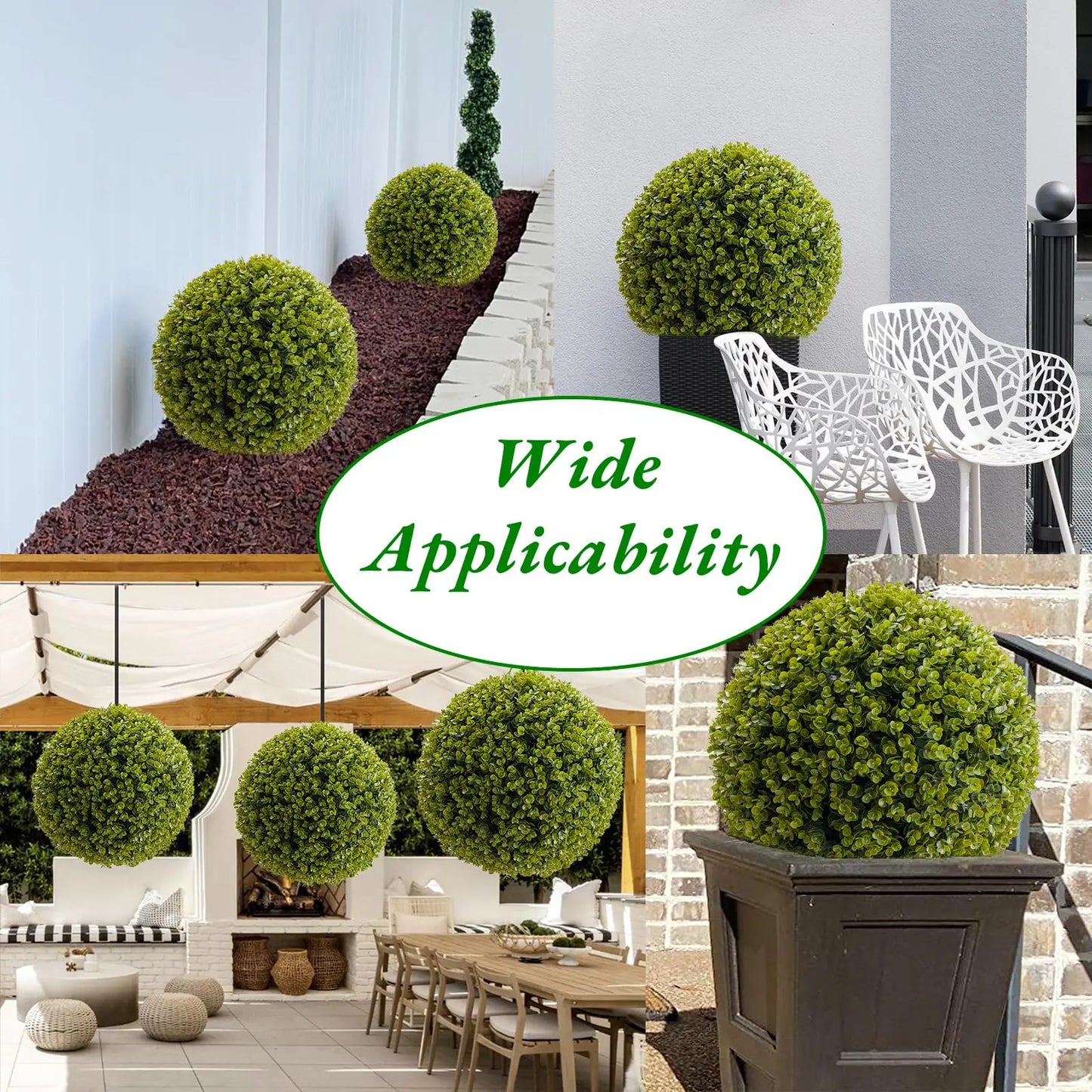 Studyset Outdoor Topiary Balls Set of Two Artificial Cedar Decor