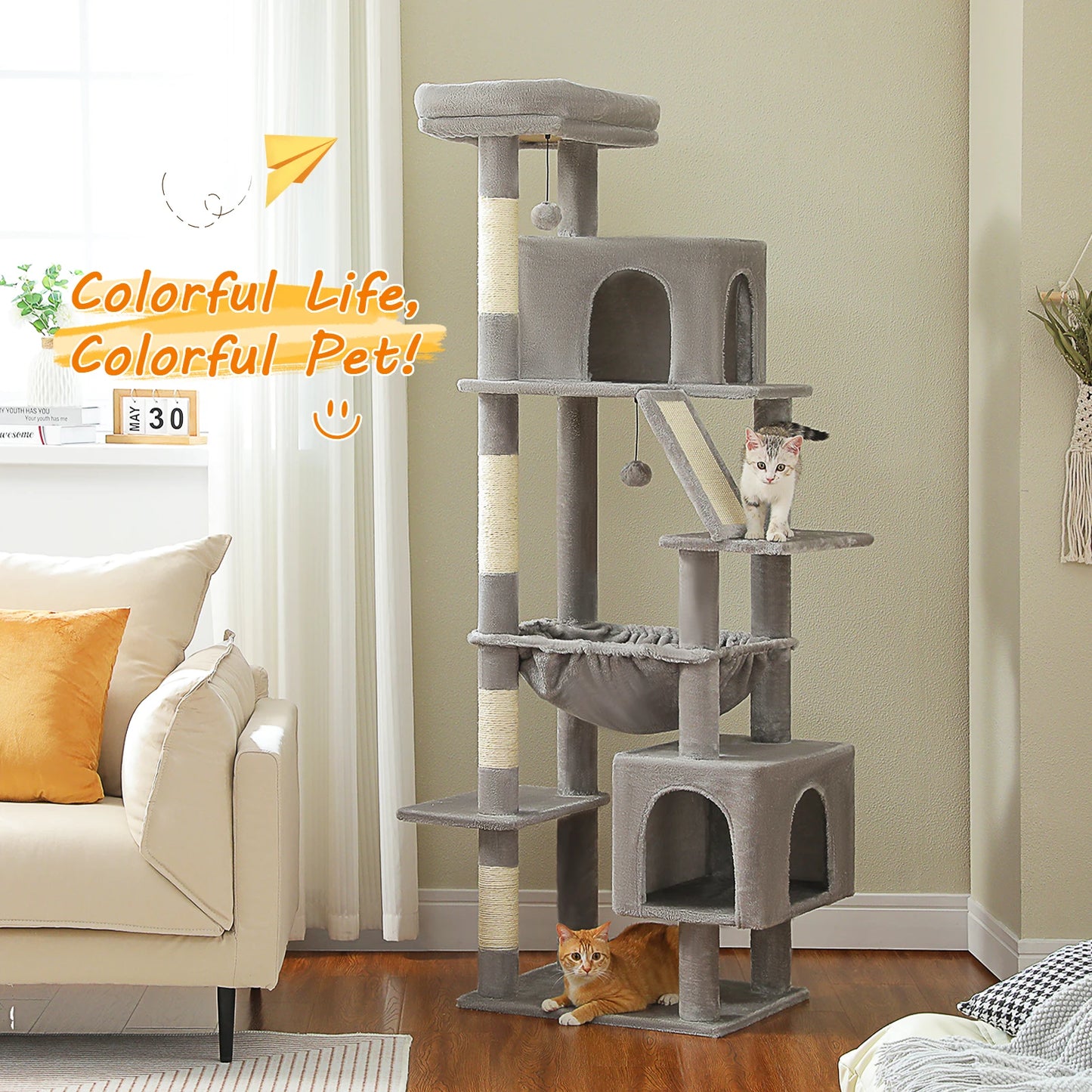 PAWZ Road Cat Tree Tall Multi Level Tower For Cats