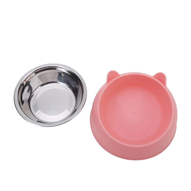 Inclined Cat Bowl Set Stainless Steel Feeding Bowls For Pets