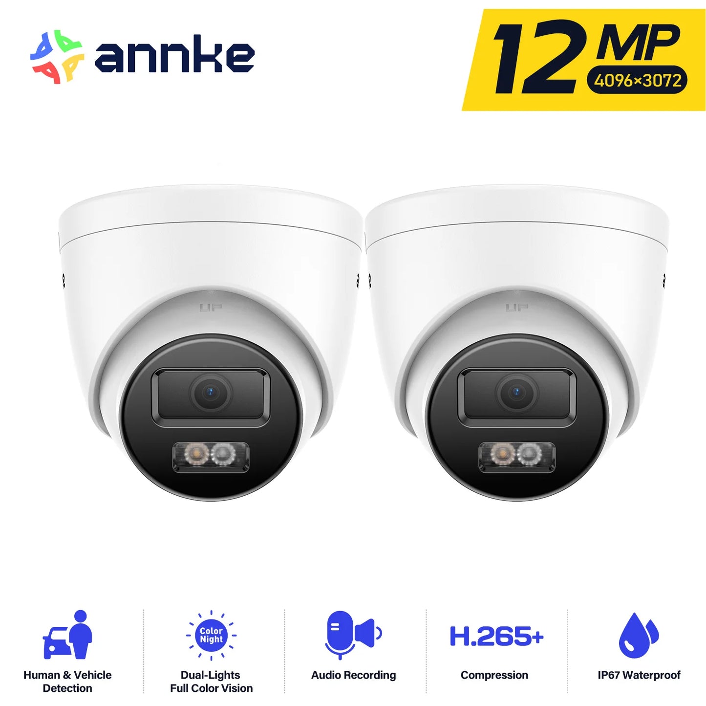 ANNKE Outdoor Smart Dual Light PoE Security Camera Night Vision