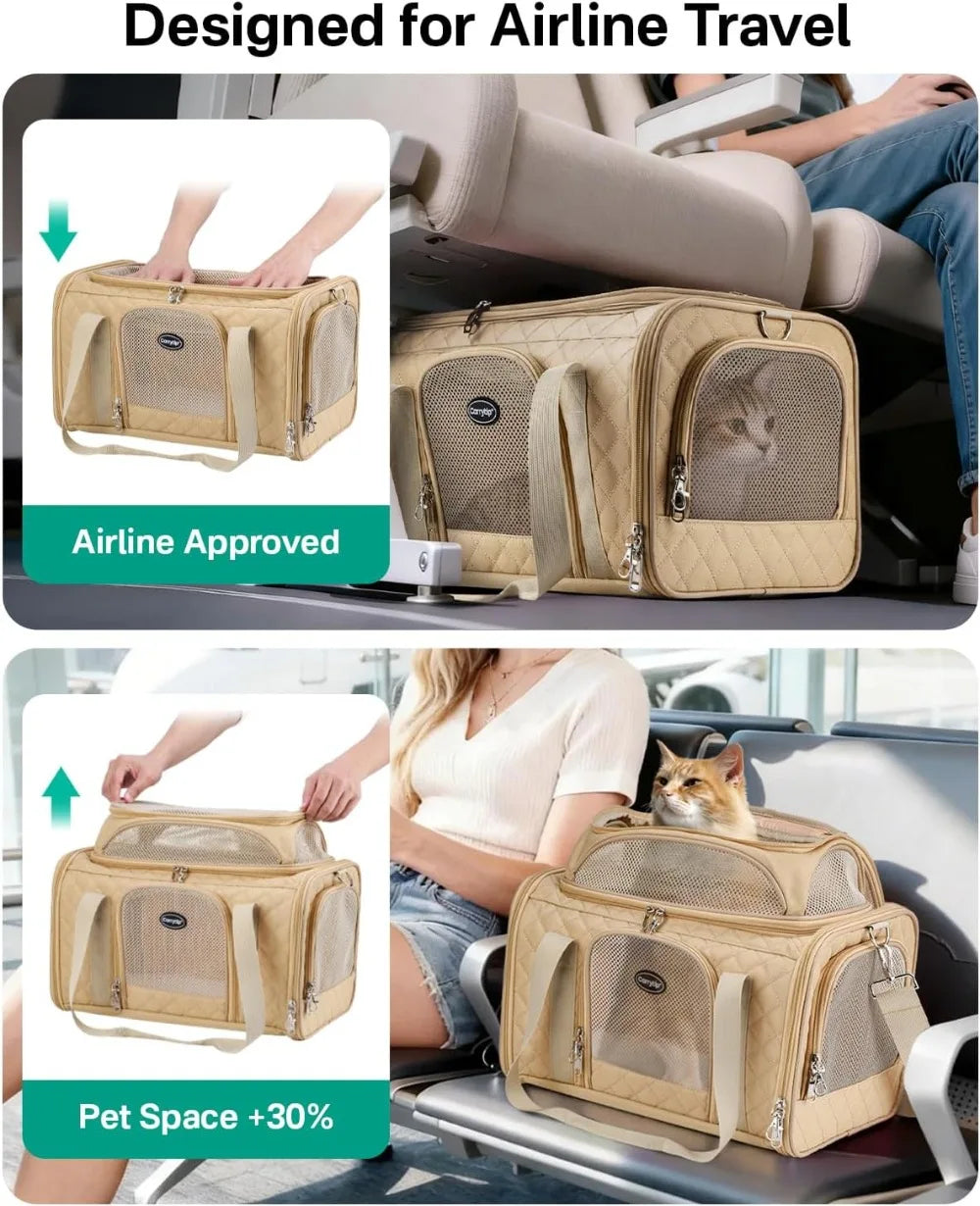 Airline Approved Cat Carrier Soft Sided Under Seat Travel Carrier