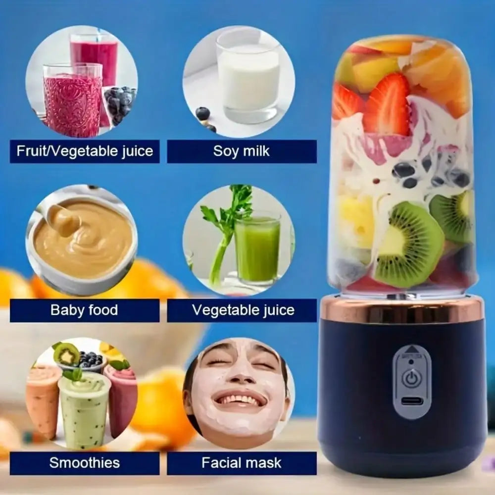 Portable Juicer Cup USB Rechargeable Blender For Home And Travel