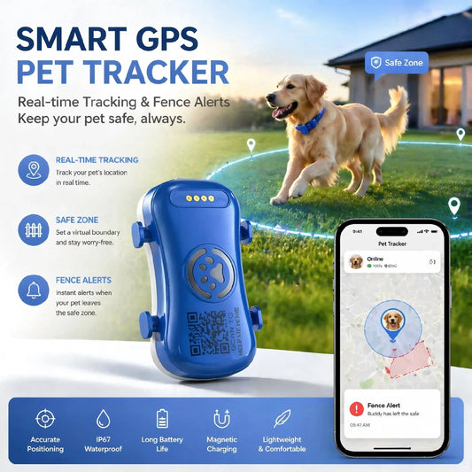 WANWAYTECH GPS Pet Tracker 4G Real-Time Tracking IP67 Waterproof