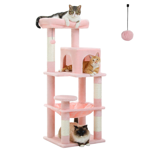 PETEPELA Cat Tree Five Level Tower With Metal Frame Hammock