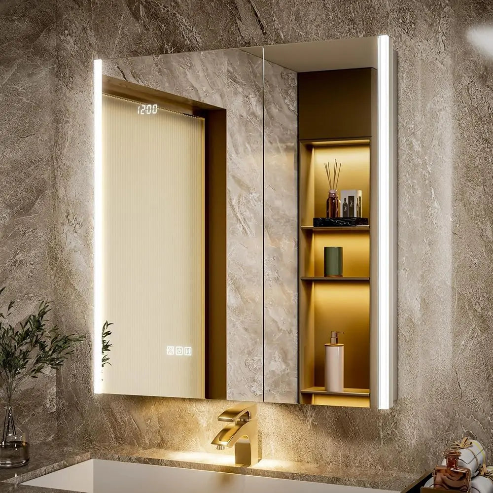 LED Illuminated Medicine Cabinet With Night Light And Touch Sensor