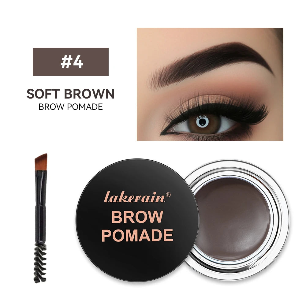 6 Colors Waterproof Eyebrow Tint with Brush Long-Wearing Full-Pigment Smudge-Proof Eyebrow Pomade Natural Wild Brows Makeup