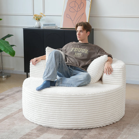 Sdorens Cloud Round Chair Lounge Sofa Bed With Plush Fur